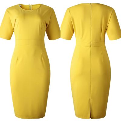 China Guangzhou Factory Anti-Static Vestido Bodycon Ruffle Maxi Elegant Work Office Ladies Casual Career Dresses Even Formal Dinner for sale