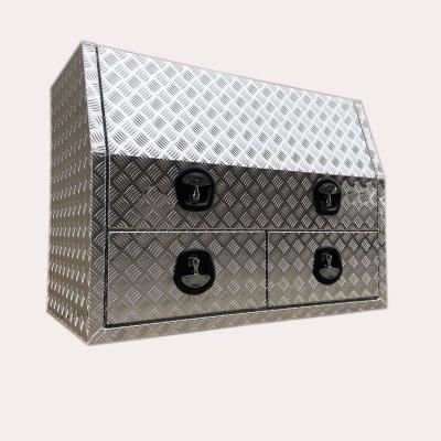 China two drawer aluminum tool box side opening with pullers Ute Truck Storage AT3/40B-1400-2D for sale