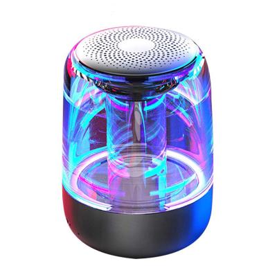 China No New Design BT Speaker Wireless Colorful Lightweight Car Subwoofer Glass BT Speaker Gifts for sale