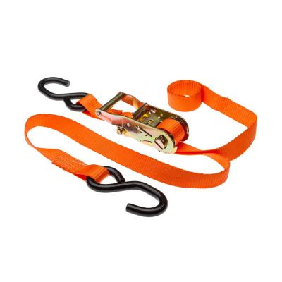 China PP/PES Ratchet Straps Retractable Orange Tie Down 1