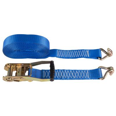 China Polyester 2inch Ratchet Link Down Blue Aluminum Webbing Strap Ratchet Strap Easy To Use Down for sale