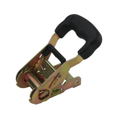 China Cargo Strap Link Down Ratchet 2inch 50mm Handle 5T Steel Rubber Rubber Buckle For Lashing Strap for sale