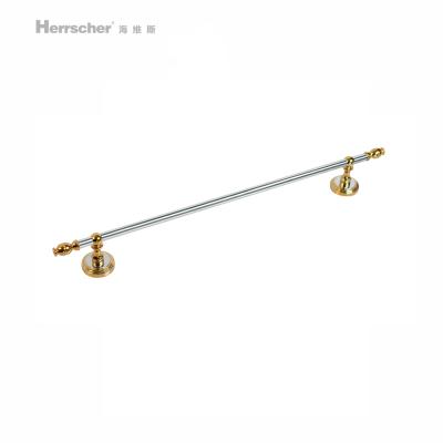 China Hot Selling Fashion Bathroom Accessories Copper Chrome Finish Shiny Gold Towel Rack Wall Mounted Towel Rack Set for sale