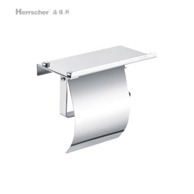 China The cover device design stainless steel wholesale bathroom toilet paper roll wall mounted paper holder with shelf for sale