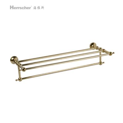 China Fashion Bathroom Accessories Wholesale Household Hotel Bathroom Copper Customizable Electroplating Towel Rack With Towel Rack for sale