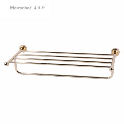 China Fashion Multi-Rod Optimum Desig Copper Material Bathroom Double-Layer Bath Towel Rack Wall Mounted Towel Shelf for sale