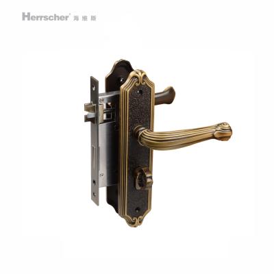 China High Quality Solid Handle Vintage Brass Solid Door Lock With Lock Cylinder for sale