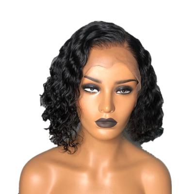 China Brazilian Remy Hair 13x4 HD Human Hair Wigs Fashionable Lace Frontal Wig Thick Shedding Short Curly Lace Front Wig Barely Shedding Soft Smooth for sale