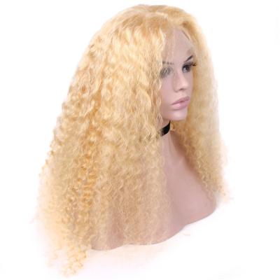 China No rejection. No tangling. Soft and shiny. Wholesale Color 14-26inch 613 Blonde Full Lace Wigs Deep Wave HD Transparent Virgin Hair for sale