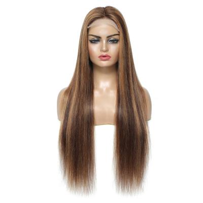 China Piano Color Soft Smooth Thick Remy Hair Full Lace Wigs Long Barely Shedding Wigs Wholesale HD Transparent Lace Wig For Women for sale