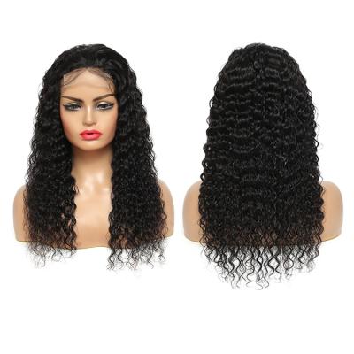 China No rejection. No tangling. Soft and shiny. Reasonable Price Black Deep Wave Closure Wig 100% Virgin Hair Unprocessed for sale