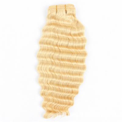 China Highest Quality Hair With Healthy Wholesale Good Quality Deep Wave Blonde 613 Blonde 613 Wig Vendors Factory Price Curly Hair Blonde Hair Cuticle Aligned Extensions for sale