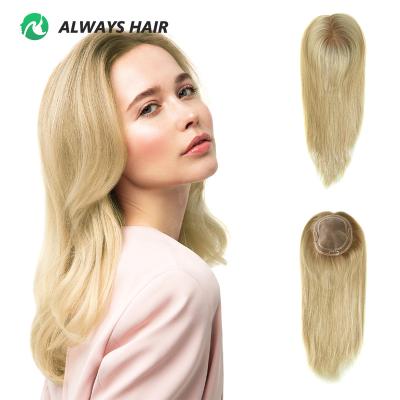 China Straight 16 Inches Hair Toppers Around Toupee Human Hair Toupee Chinese Durable Mono Center Pu Womens for Women Natural Straight 5.5