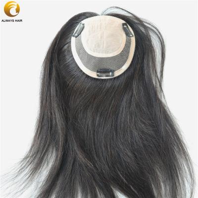 China Free style Natural Straight Natural Color Korean Virgin Human Hair Silk Top Topper for sale