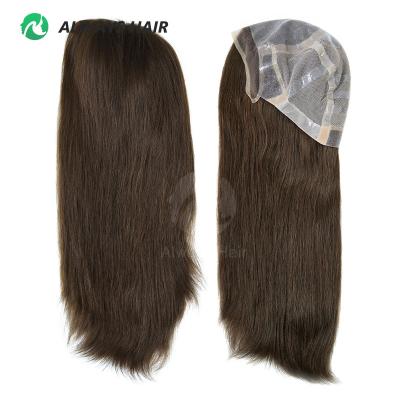 China Silky Straight Wave Silicone Medical Wig Human Hair for Woman Cancer Patients 18