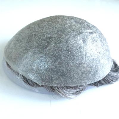 China Free style Super Thin Skin Human Hair Man Hair Prosthesis Hair Grey for sale