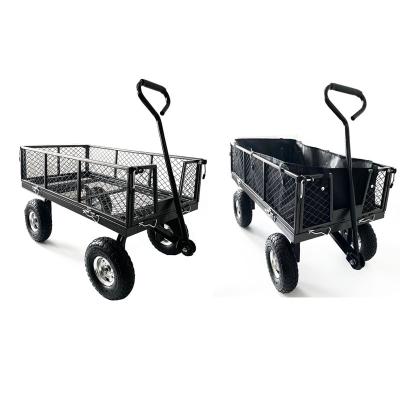 China Easy Movable Heavy Duty Lawn Utility Cart With Removable Side Meshes for sale