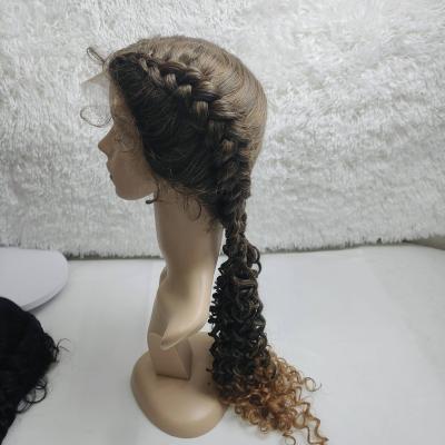 China Two High Temperature Fiber Direct Braids Wigs Factory Synthetic Hair Wigs for sale