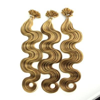 China Hot Selling Good Quality Body Wave Mixed Color Hair Extensions , Stick In Tip Hair Extensions for sale