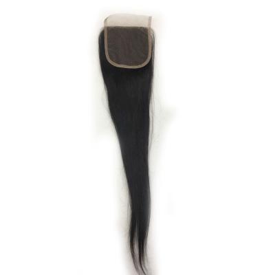 China Straight High Skill Level No Tangle No Skill Straight Heathy Ends Natural Black Human Hair Shedding Chinese Closure for sale