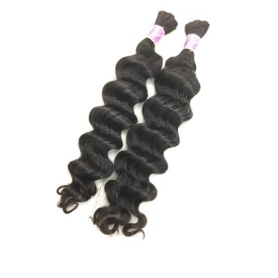 China Deep Wave Straightening High End Natural Black Heathy Ends Natural Wave/Body Wave/16-26Inch 100% Raw Human Deep Wave Hair Bulk Chinese Sellers for sale