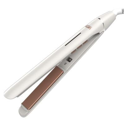 China 2021 New Arrival Outdoor Adjustable Temperature Lena Ceramic Flat Iron LED White Ceramic Portable Hair Straightener for sale