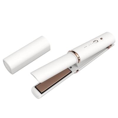 China Lena Private Label Portable Wireless Mini Hair Straightener Rechargeable Straightening and Curling Flat Iron for Household for sale