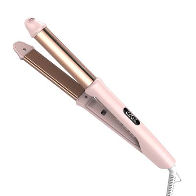 China YES Lena High Quality Pink Fast Heating Electric Curly Hair Professional Ceramic 2 in 1 Hair Straightener for sale