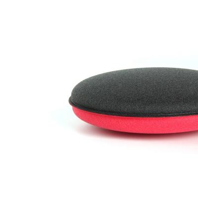 China Car Polishing New 4 Inch Black Hand Red Polishing Pad Waxing Applicator For Car Detailing for sale