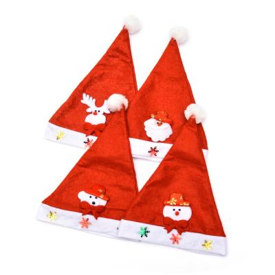 China Christmas Party Supplies Gifts Merry Christmas 2021 Decorated Felt Santa Hat Christmas for sale