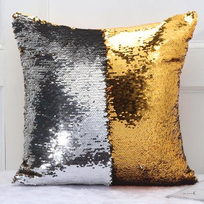 China Simple Glitter Sequin Cushion Covers, 40X40cm Fashion Hot Mermaid Pillow Case, Home Decoration Shiny Pillows Cover for sale