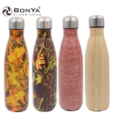 China PORTABLE Custom Double Wall Thermal Vacuum Flask Insulated Outdoor Sports Drink Cola Shaped Rolling Water Bottles for sale