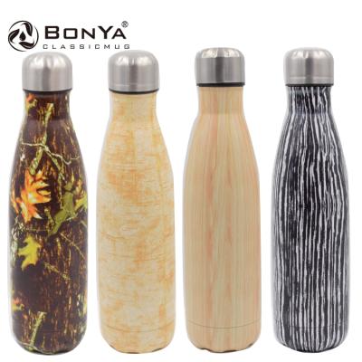 China 2021 Hot Sales PORTABLE Cola Shape Fitness Stainless Steel Double Wall Vacuum Water Bottle With Lid for sale