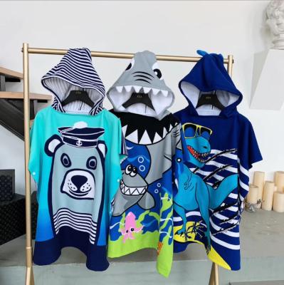 China Safe Hooded Formaldehyde Free Snorkel For Bathing Towel Bathroom Beach Children Can Use Absorbent Children's Bathrobe for sale