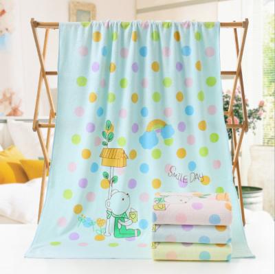 China Wholesale Superfine Fiber Frosted Cartoon Printed Soft Absorbent Bath Towel Safe For Bath Towel Adult Baby Kids for sale