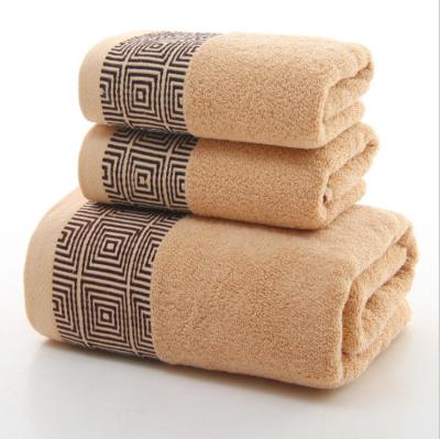 China Factory Stock 32 Strands Cotton Yarn Towels Bath Cotton Hotel Towel Set 100% Child Safe for sale