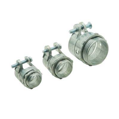 China Bx-Cable Metal Electrical Conduit Fittings Zinc Alloy Straight Compression for sale