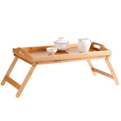 China (Other) Wholesale Adjustable Bamboo Table Tray Table With Foldable Legs Breakfast Laptop Bed for sale