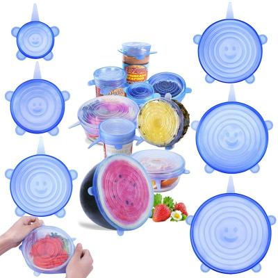 China Bowl Best Selling 2020 6 Pcs Kitchen Food Grade Reusable Super Stretch Silicone Bowl Lids for sale