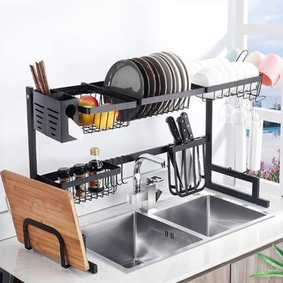 China High Quality Viable Adjustable Metal Spice Knife Buffet Organizer Holder Over Sink Dish Drying Rack for sale