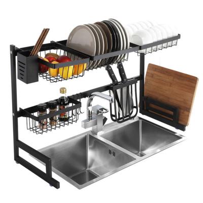 China Sustainable Modern Stainless Steel Kitchen Sink Dish Drying Storage Hanging Rack for sale