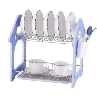 China Kitchen Sustainable Dish Drainer Rack With Tray For Drying Cup, Silverware, Bowls, Dishes for sale