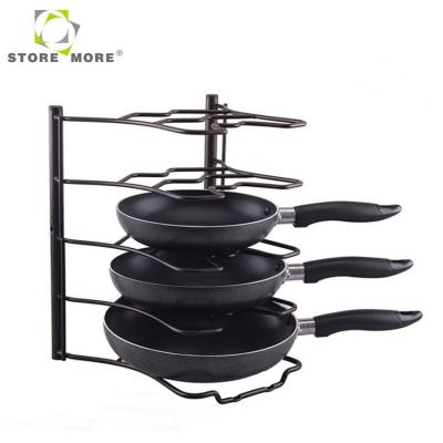 China Stocked 5 Layers Kitchen Pan Organizer Rack, Iron Pot Holder, Saucepan and Lid Holder for sale