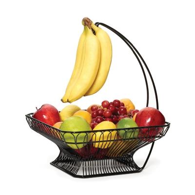 China Stocked Hot Sale Classic Stainless Steel Metal Hanging Fruit Basket for sale