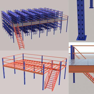 China Industrial Warehouse CE Factory Office Warehouse Lit Mezzanine Steel Structure Floor Draw CAD for sale