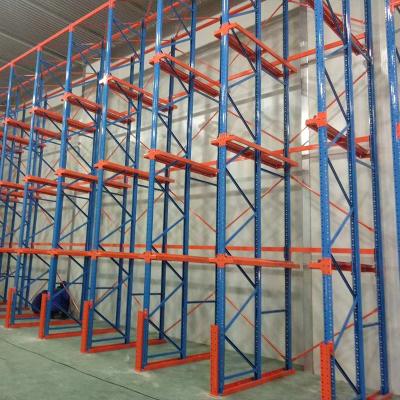 China Corrosion protection steel racking system drive in shelfing for forklift warehouse for sale