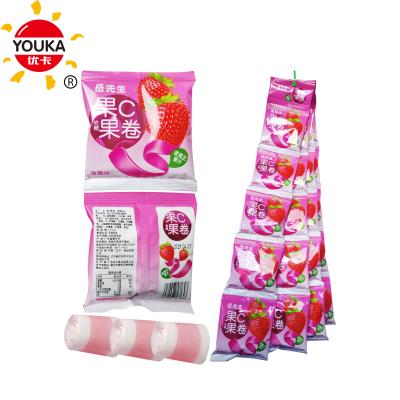 China Juice Roll Candy Paper Wrap Natural Strip 15g Halal Fruit Soft Sweet Candy for sale