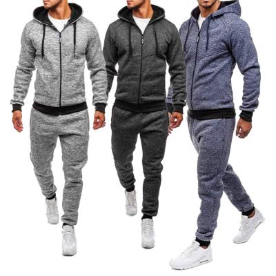 China Wholesale breathable fleece winter sport wear men's tracksuits 2021 custom slim fit men's casual sweatsuit for sale