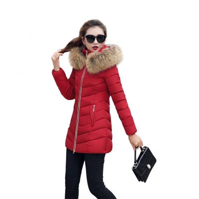 China Breathable Clothes Cotton-padded Thickening Down Fur Hood Down Parka Winter Women's Coat Jacket M-6XL for sale