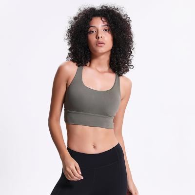 China Breathable yoga the new classic sports shockproof bra for women is a fabletic running fitness bra cross-back yoga workout apparel for sale